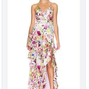 Alice + Olivia Hayden Floral Ruffle Maxi